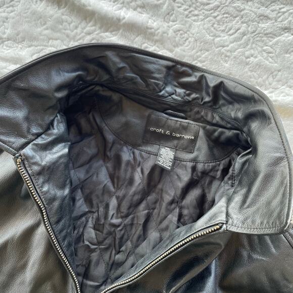 🔥Vintage Croft & Barrow Soft Leather Bomber Jacket Classic Biker Mens Size XXL - Picture 10 of 16